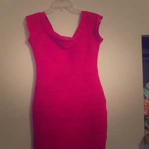 Red cute midi dress